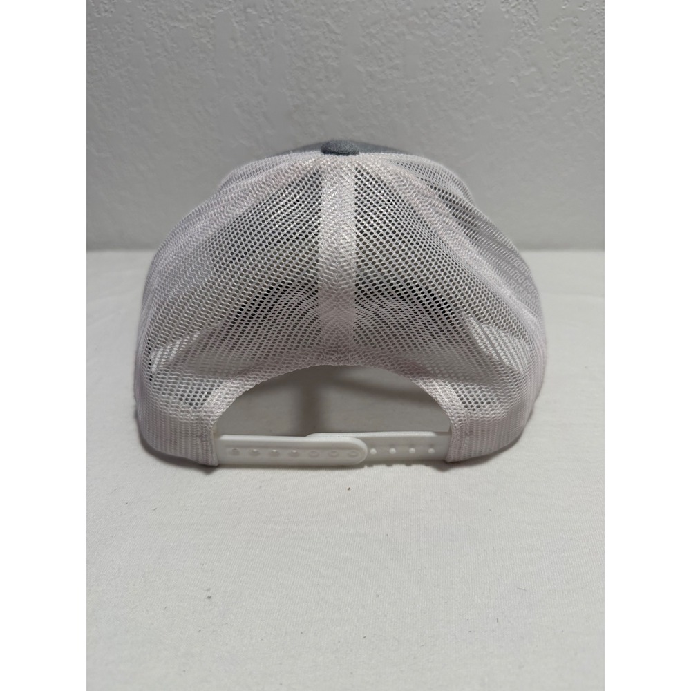 Union Standard Supply Co American Flag Wood Patch Trucker Hat Gray White Snapbck - Picture 2 of 4